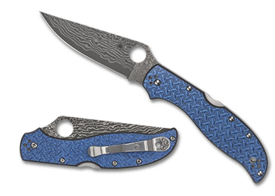 General Spyderco | Stretch™ 2 Xl Blue Nishijin Glass Fiber Damascus Sprint Run™