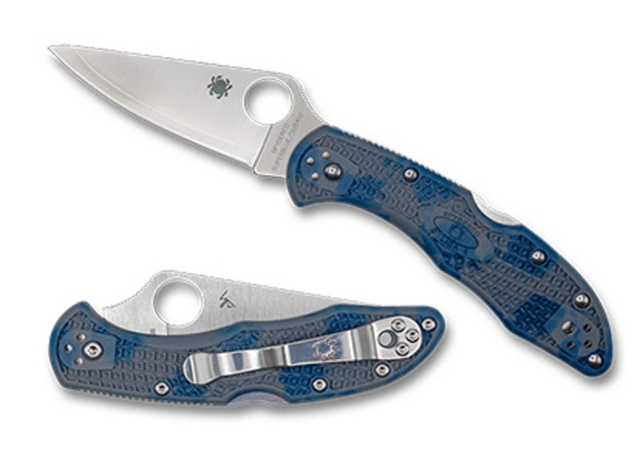 General Spyderco | Delica® 4 Gray-Blue Zome Super Blue Sprint Run™