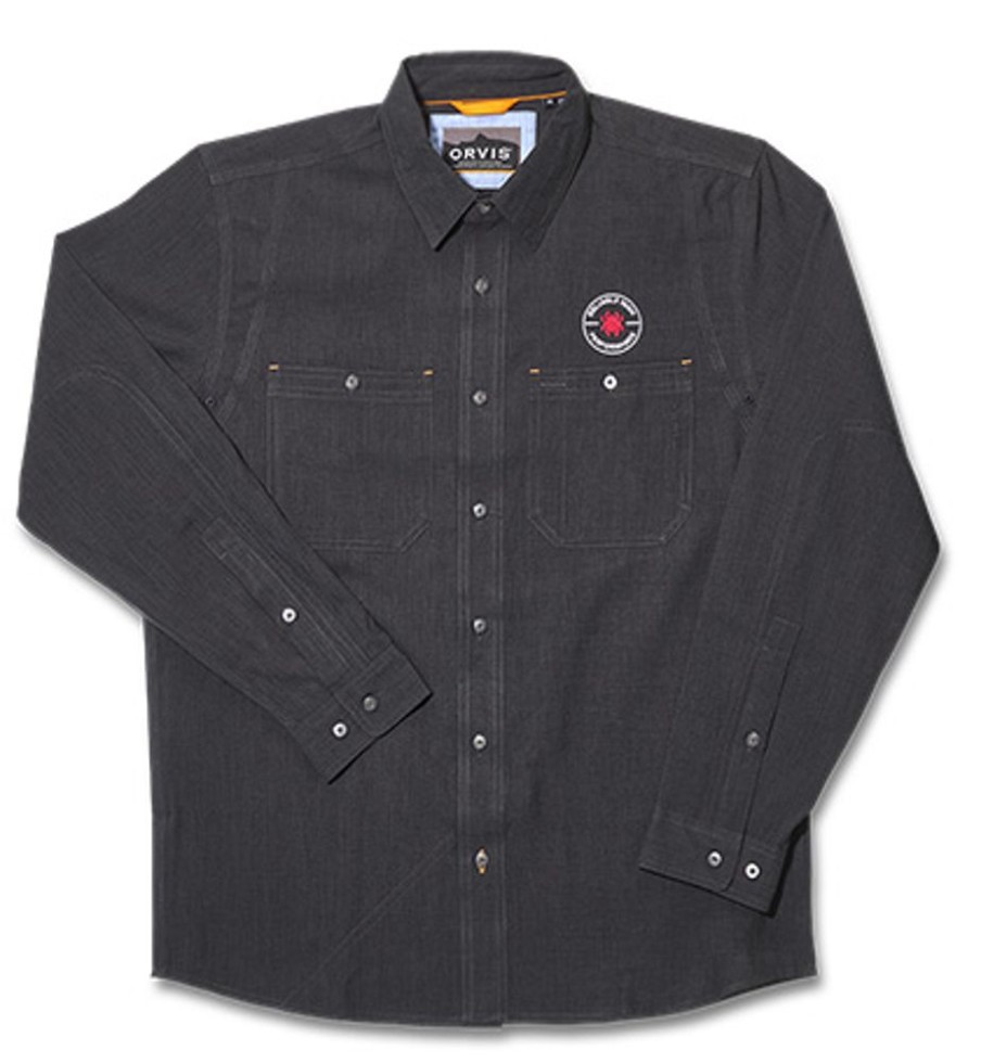 General Spyderco | Orvis® Men'S Tech Chambray Work Shirt Black Long Sleeve