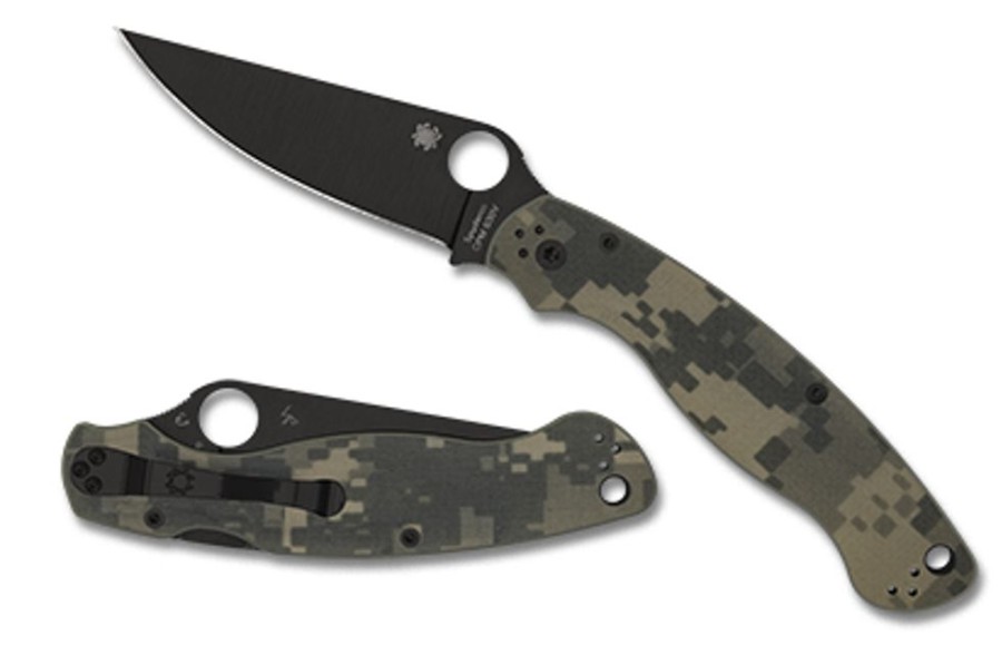 General Spyderco | Military™ 2 Camo G-10 Black Blade Plainedge