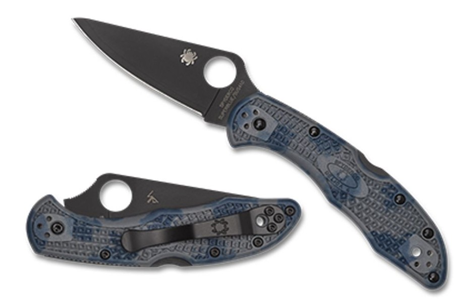 General Spyderco | Delica® 4 Gray-Blue Zome Super Blue Black Blade Sprint Run™