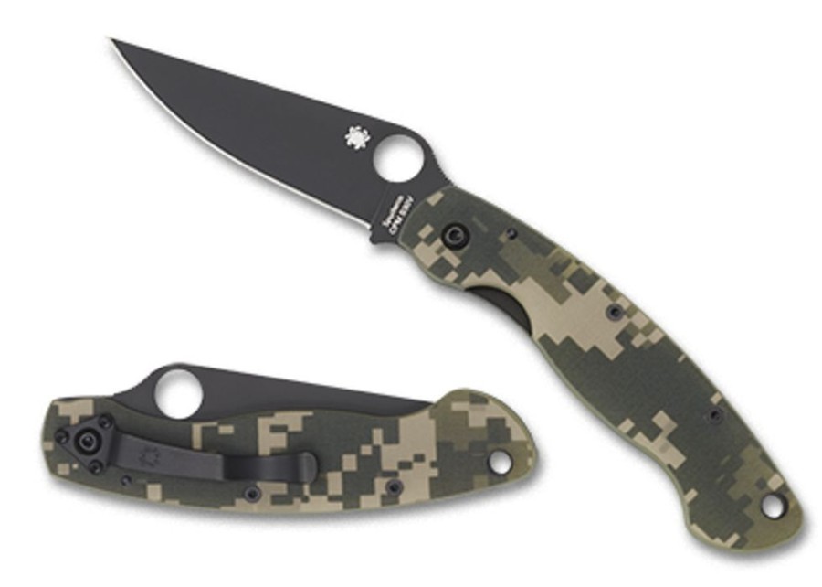 General Spyderco | Military™ Model G-10 Camo/Black Blade