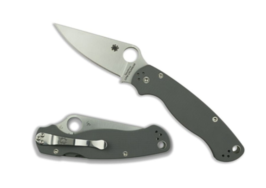 General Spyderco | Para Military® 2 G-10 Grey Cpm Cru-Wear Sprint Run™