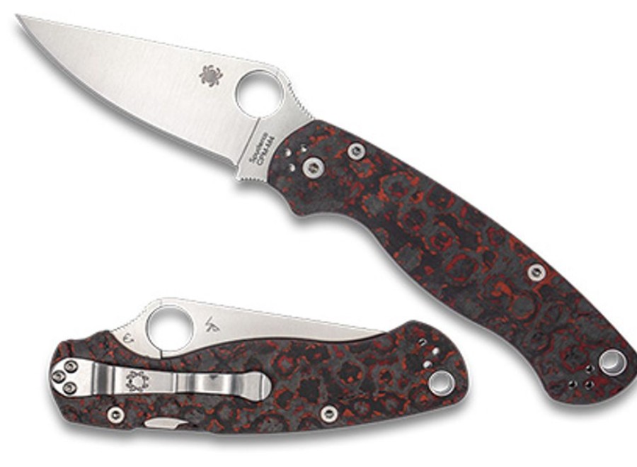 General Spyderco | Para Military® 2 Red Fat Carbon Fiber Cpm M4 Black Blade Exclusive