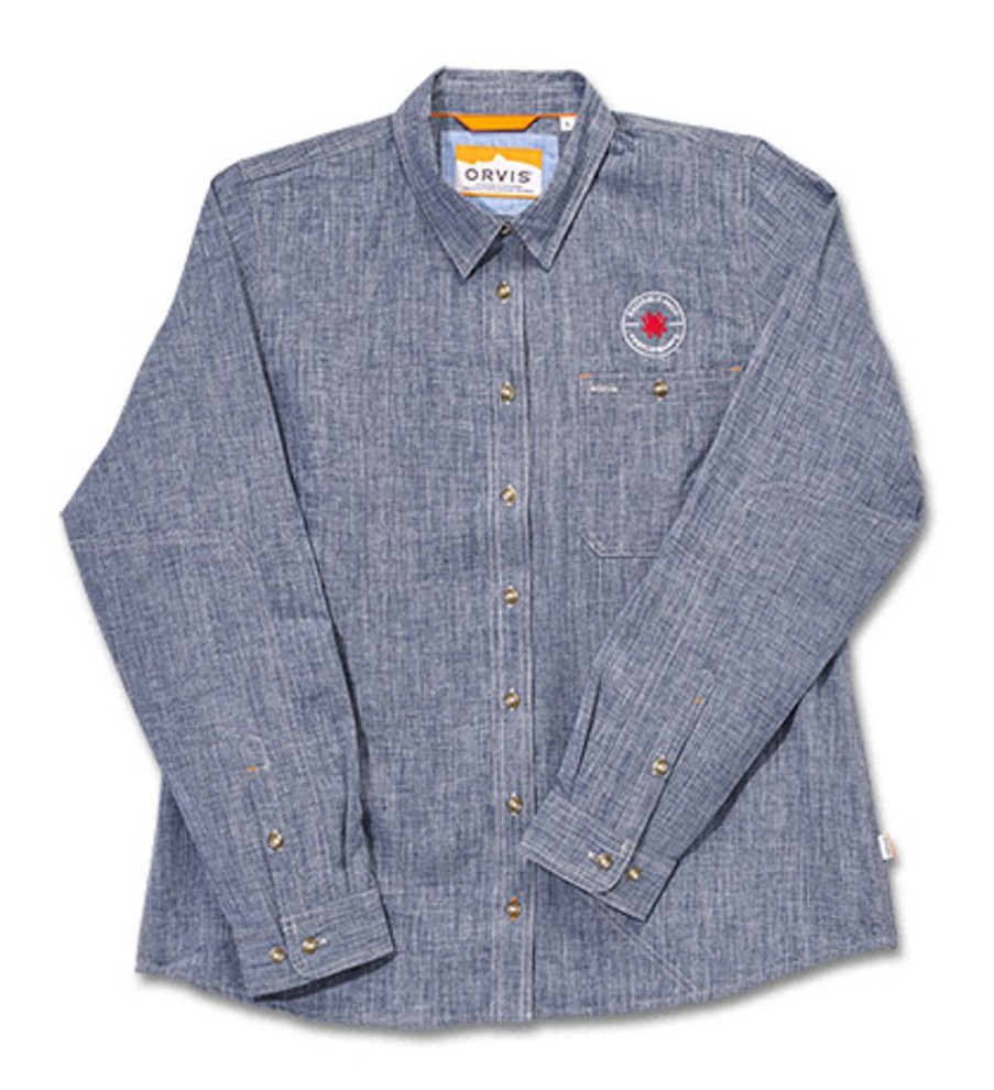 General Spyderco | Orvis® Women'S Tech Chambray Blue Work Shirt Long Sleeve