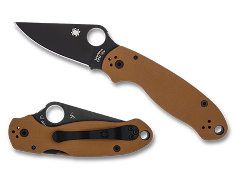 General Spyderco | Para® 3 Coyote Brown G-10 Cpm 10V Black Blade Exclusive