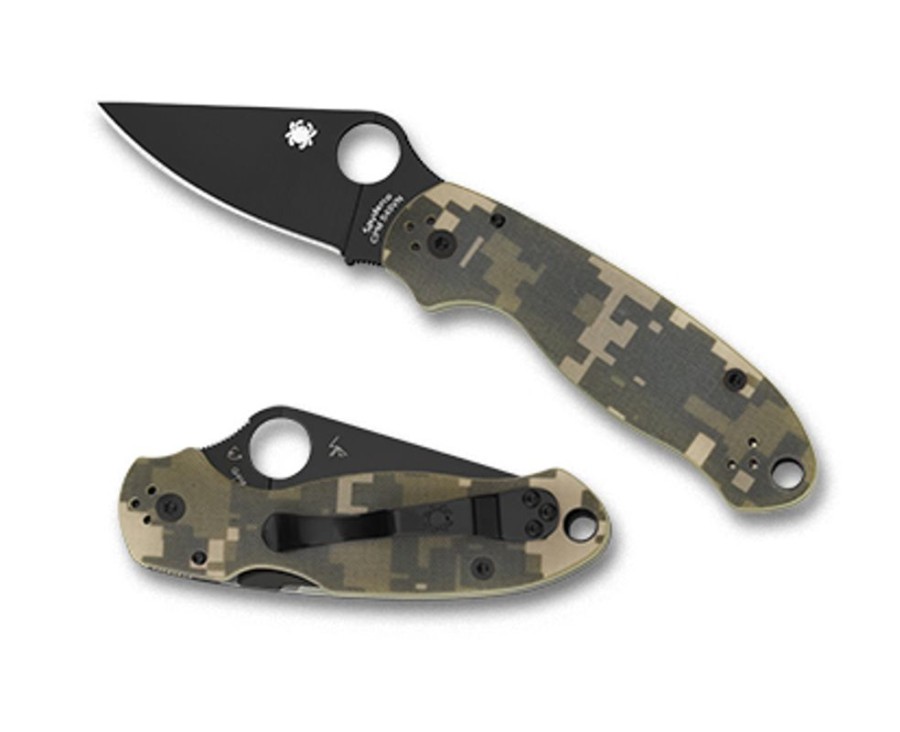 General Spyderco | Para® 3 G-10 Camo Black Blade