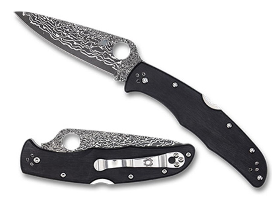 General Spyderco | Endura® 4 Black Pakkawood Damascus Exclusive