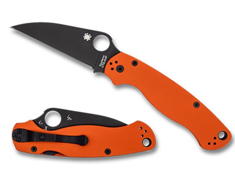 General Spyderco | Para Military® 2 Orange G-10 Cts Xhp Wharncliffe Black Blade Exclusive